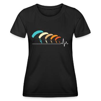 Skydiving Parachutists Parachute - Women's Functional T-Shirt - black - Front - AI Model Female 172 light (172cm)