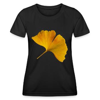 Autumn Ginkgo Leaf Autumn Ginkgo Leaf Photo - Women's Functional T-Shirt - black - Front - AI Model Female 172 light (172cm)