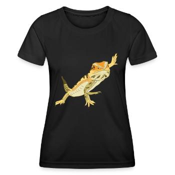 Bartagame Eidechse Reptil Herpetologe - Frauen Funktions-T-Shirt - Schwarz - Vorne - AI Model Female 172 light (172cm)