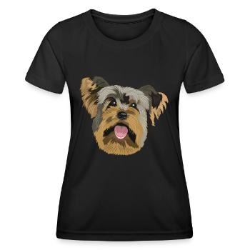 Yorkshire Terrier Yorkie Hund Geschenk - Frauen Funktions-T-Shirt - Schwarz - Vorne - AI Model Female 172 light (172cm)