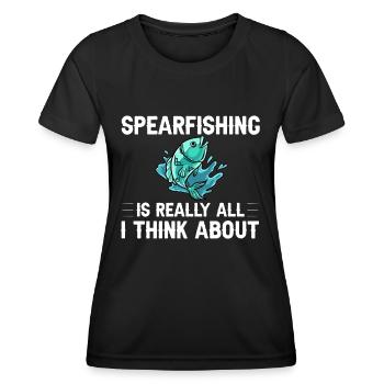 Speerfischen Speerfischer Fische Speer Fischer - Frauen Funktions-T-Shirt - Schwarz - Vorne - AI Model Female 172 light (172cm)
