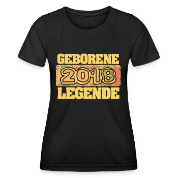 Jahr 2018 - Frauen Funktions-T-Shirt - Schwarz - Vorne - AI Model Female 172 light (172cm)