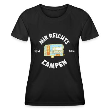 Mir reichts ich geh campen - Wohnwagen Wohnmobil - Frauen Funktions-T-Shirt - Schwarz - Vorne - AI Model Female 172 light (172cm)