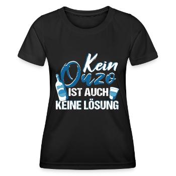 Ouzo Griechischer Schnaps - Frauen Funktions-T-Shirt - Schwarz - Vorne - AI Model Female 172 light (172cm)
