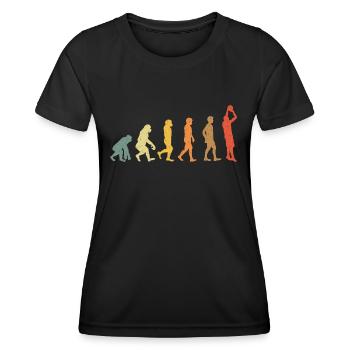 Basketball evolution vintage retro - Frauen Funktions-T-Shirt - Schwarz - Vorne - AI Model Female 172 light (172cm)