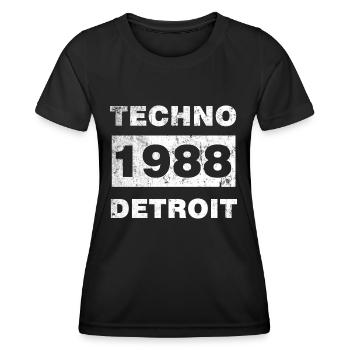 MUSIQUE TECHNO BLANC - T-shirt sport Femme - noir - Devant - AI Model Female 172 light (172cm)