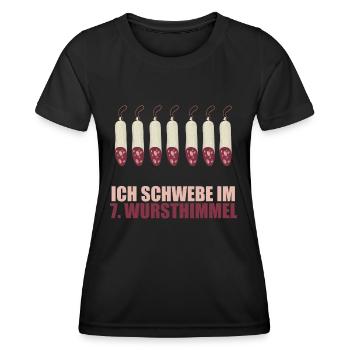 Ich schwebe im 7 Wursthimmel - Frauen Funktions-T-Shirt - Schwarz - Vorne - AI Model Female 172 light (172cm)