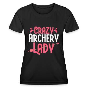 Crazy Archery Lady Bow & Arrows Target Archer - Frauen Funktions-T-Shirt - Schwarz - Vorne - AI Model Female 172 light (172cm)