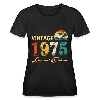 Vintage 1975 Limited Edition Made In 1975 Birthday - Women's Functional T-Shirt - black - Front - AI Model Female 172 light (172cm)