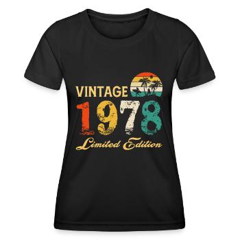 Millésime 1978 Edition Limitée Fabriqué En 1978 Anniversaire - T-shirt sport Femme - noir - Devant - AI Model Female 172 light (172cm)