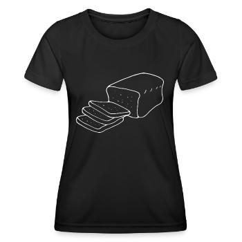 Kastenbrot Bread sliced - Women's Functional T-Shirt - black - Front - AI Model Female 172 light (172cm)