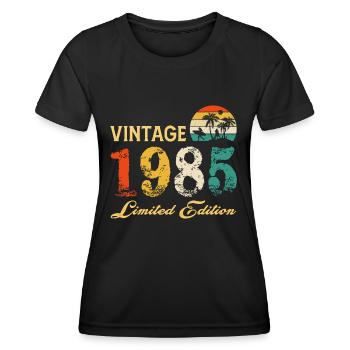 Vintage 1985 Limited Edition Made In 1985 Birthday - Women's Functional T-Shirt - black - Front - AI Model Female 172 light (172cm)