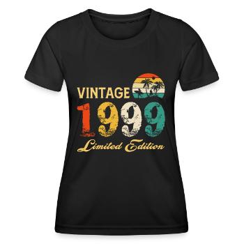 Vintage 1999 Limited Edition Made In 1999 Birthday - Women's Functional T-Shirt - black - Front - AI Model Female 172 light (172cm)