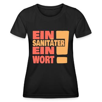 Sanitäter Sanitäter - Frauen Funktions-T-Shirt - Schwarz - Vorne - AI Model Female 172 light (172cm)