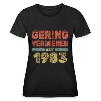 Geringverdiener 1983 - Frauen Funktions-T-Shirt - Schwarz - Vorne - AI Model Female 172 light (172cm)