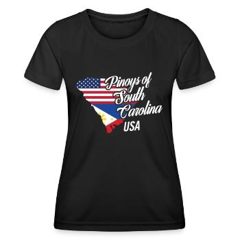 Filipinos of South Carolina Design for Fil-Ams - Women's Functional T-Shirt - black - Front - AI Model Female 172 light (172cm)