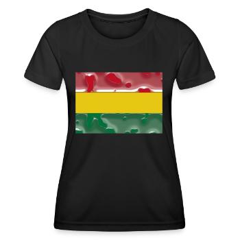Flag of Bolivia - Women's Functional T-Shirt - black - Front - AI Model Female 172 light (172cm)