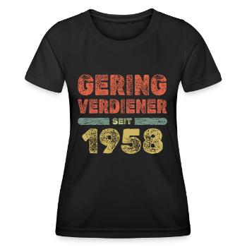 1958 - Frauen Funktions-T-Shirt - Schwarz - Vorne - AI Model Female 172 light (172cm)