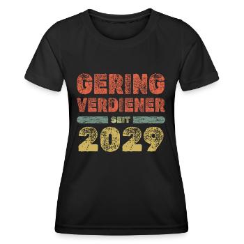 2029 - Frauen Funktions-T-Shirt - Schwarz - Vorne - AI Model Female 172 light (172cm)