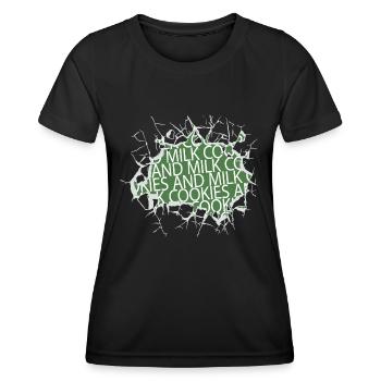 four antiraciste lait d’ours présent - T-shirt sport Femme - noir - Devant - AI Model Female 172 light (172cm)
