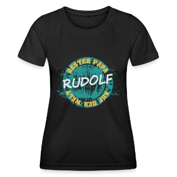 Vatertag Rudolf - Frauen Funktions-T-Shirt - Schwarz - Vorne - AI Model Female 172 light (172cm)