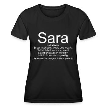 Name Definition Sara - Frauen Funktions-T-Shirt - Schwarz - Vorne - AI Model Female 172 light (172cm)