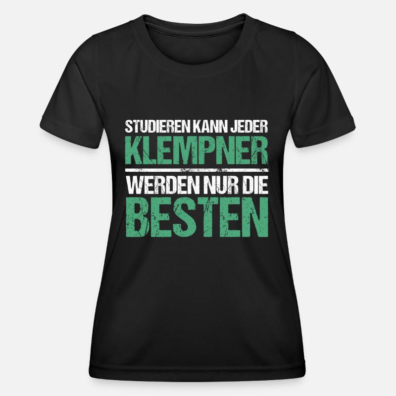 Anyone can study - Plumber Edition - Women's Functional T-Shirt - black