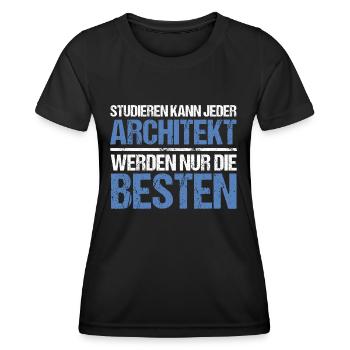 Anyone can study - Architect Edition - Women's Functional T-Shirt - black - Front - AI Model Female 172 light (172cm)