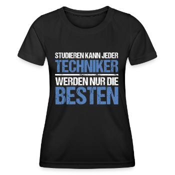 Anyone can study - technician edition - Women's Functional T-Shirt - black - Front - AI Model Female 172 light (172cm)