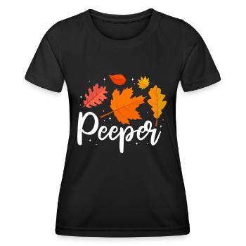 Peeper Fall Leaves Collecting Leaf Peeping - Frauen Funktions-T-Shirt - Schwarz - Vorne - AI Model Female 172 light (172cm)