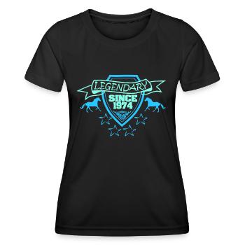 1974 - T-shirt sport Femme - noir - Devant - AI Model Female 172 light (172cm)