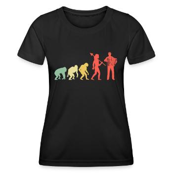Evolution Accordéon Instrument Accordéoniste Musici - T-shirt sport Femme - noir - Devant - AI Model Female 172 light (172cm)