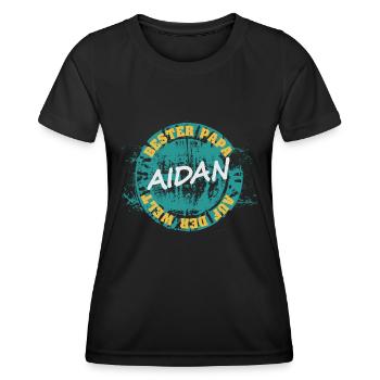Aidan als Vatertag - Frauen Funktions-T-Shirt - Schwarz - Vorne - AI Model Female 172 light (172cm)