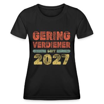 2027 - Women's Functional T-Shirt - black - Front - AI Model Female 172 light (172cm)
