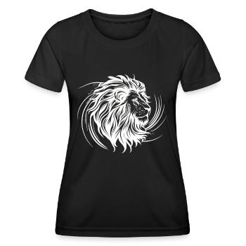 Löwenkopf weiß - Frauen Funktions-T-Shirt - Schwarz - Vorne - AI Model Female 172 light (172cm)