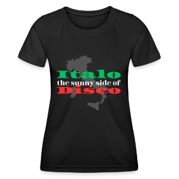 Sunny Italo disco t shirt - Women's Functional T-Shirt - black - Front - AI Model Female 172 light (172cm)