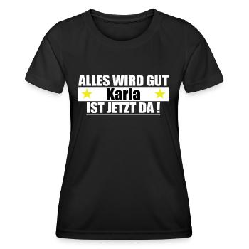 Karla Last Name First Name Birthday - Women's Functional T-Shirt - black - Front - AI Model Female 172 light (172cm)