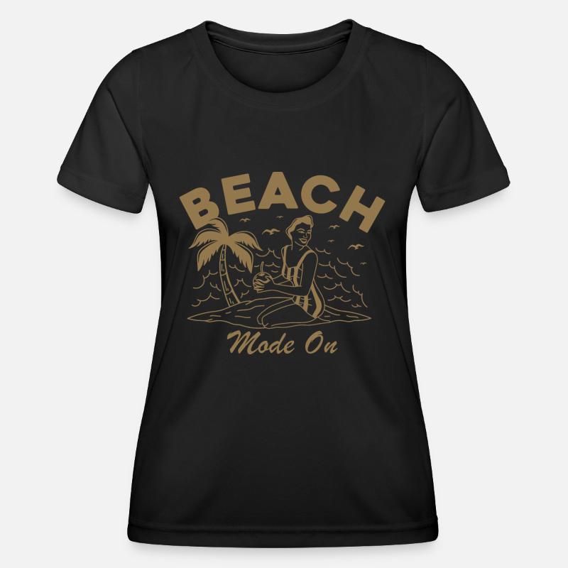 Beach Mode On - Women's Functional T-Shirt - black