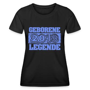 Année de naissance 2018 - T-shirt sport Femme - noir - Devant - AI Model Female 172 light (172cm)