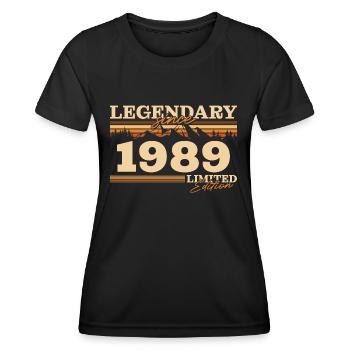 Vintage Geburtstag Berge Jahrgang 1989 - Frauen Funktions-T-Shirt - Schwarz - Vorne - AI Model Female 172 light (172cm)