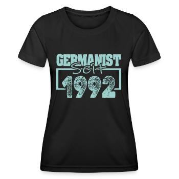 German studies scholar 1992 - Women's Functional T-Shirt - black - Front - AI Model Female 172 light (172cm)