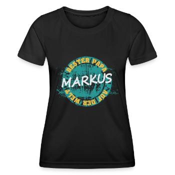 Vatertag Markus - Frauen Funktions-T-Shirt - Schwarz - Vorne - AI Model Female 172 light (172cm)