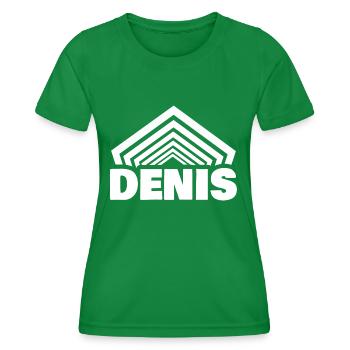 Prénom Denis - T-shirt sport Femme - vert - Devant - AI Model Female 172 dark (172cm)