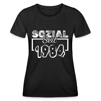 Sozial 1984 - Frauen Funktions-T-Shirt - Schwarz - Vorne - AI Model Female 172 light (172cm)