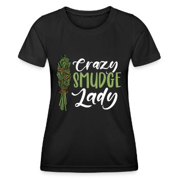 Crazy Smudge Lady Native American Smudging Ritual - Women's Functional T-Shirt - black - Front - AI Model Female 172 light (172cm)