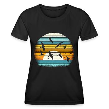 Vintage Birdwatching Bird Birder Birds Birdwatcher - Women's Functional T-Shirt - black - Front - AI Model Female 172 light (172cm)