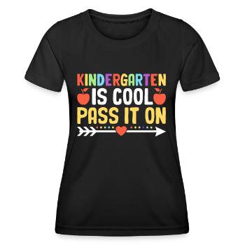 La maternelle est cool Passez-le sur l’enseignant de l’école - T-shirt sport Femme - noir - Devant - AI Model Female 172 light (172cm)