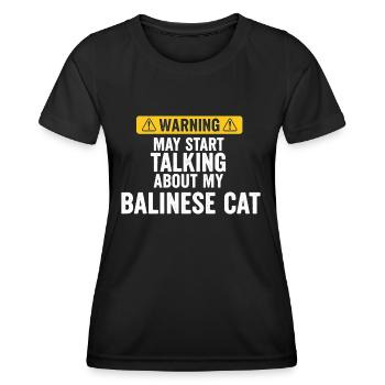 Sprechen wir über die balinesische Katze - Frauen Funktions-T-Shirt - Schwarz - Vorne - AI Model Female 172 light (172cm)