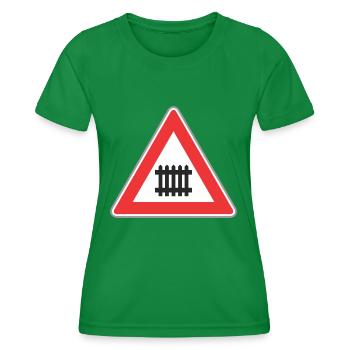 Route façon signe de train - T-shirt sport Femme - vert - Devant - AI Model Female 172 dark (172cm)