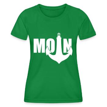 MOIN LEUCHTTURM ANKER HAMBURG - Frauen Funktions-T-Shirt - Kelly Green - Vorne - AI Model Female 172 dark (172cm)